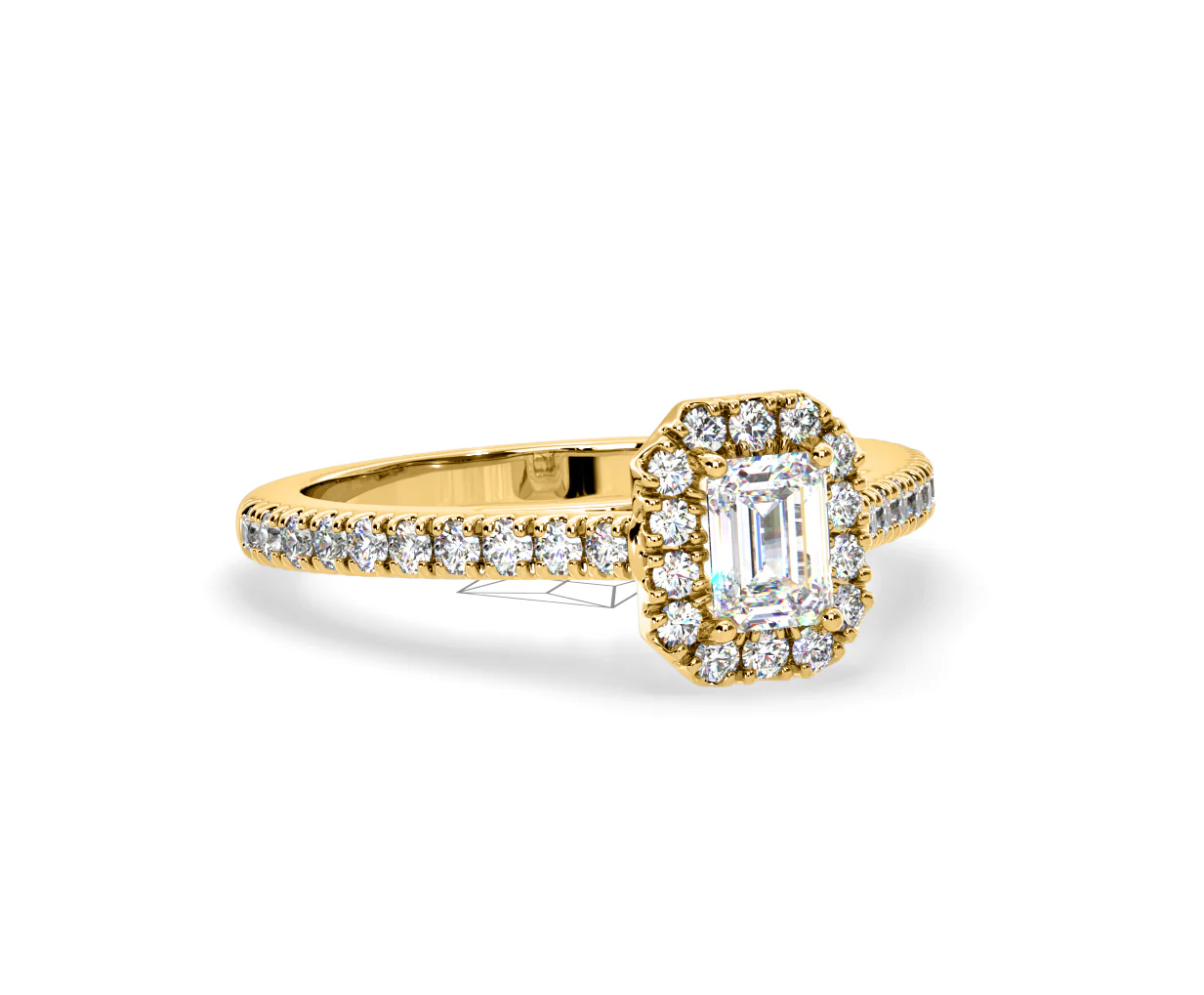 Annabelle Diamond Halo Engagement Ring in 18K Gold 1ct G/VS1 - Image 76