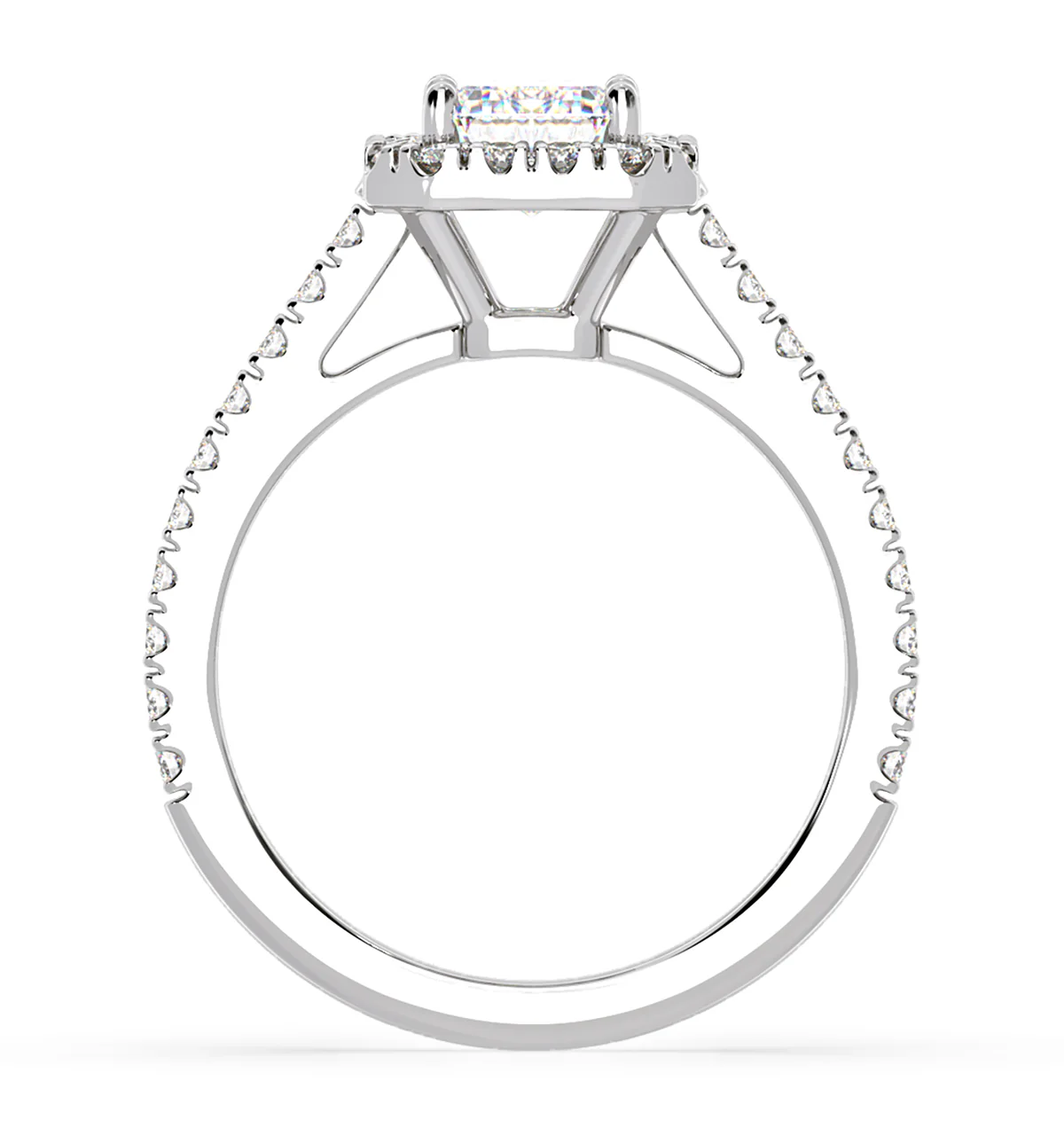 Annabelle GIA Diamond Halo Engagement Ring in Platinum 1.65ct G/VS1 - Image 4