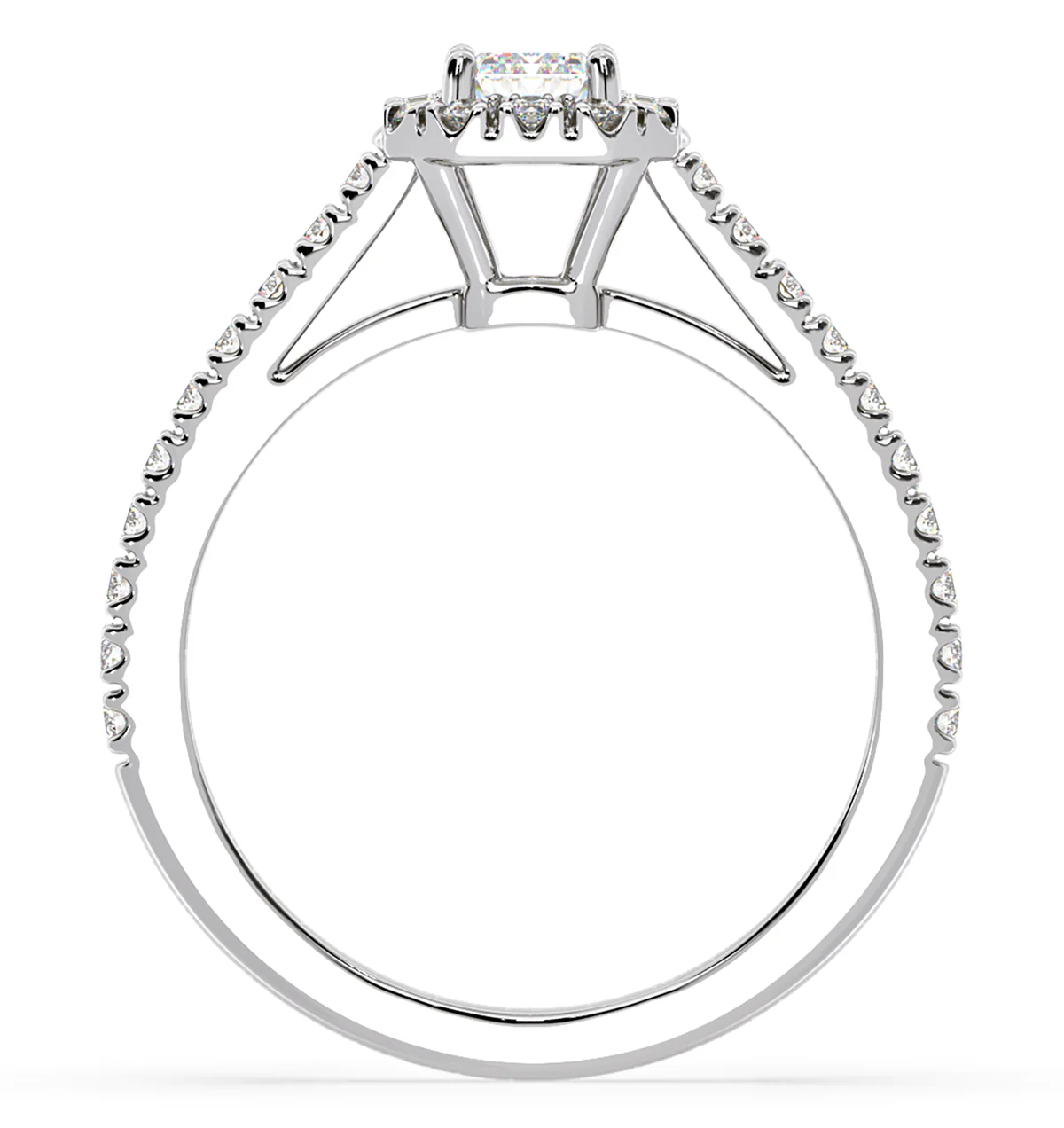 Annabelle Diamond Halo Engagement Ring in Platinum 1ct G/VS1 - Image 4