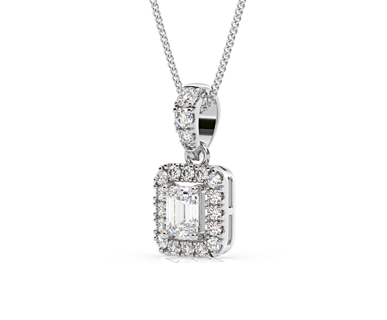 Annabelle Lab Diamond 0.70ct Pendant Necklace in 18K White Gold F/VS1 - Image 15