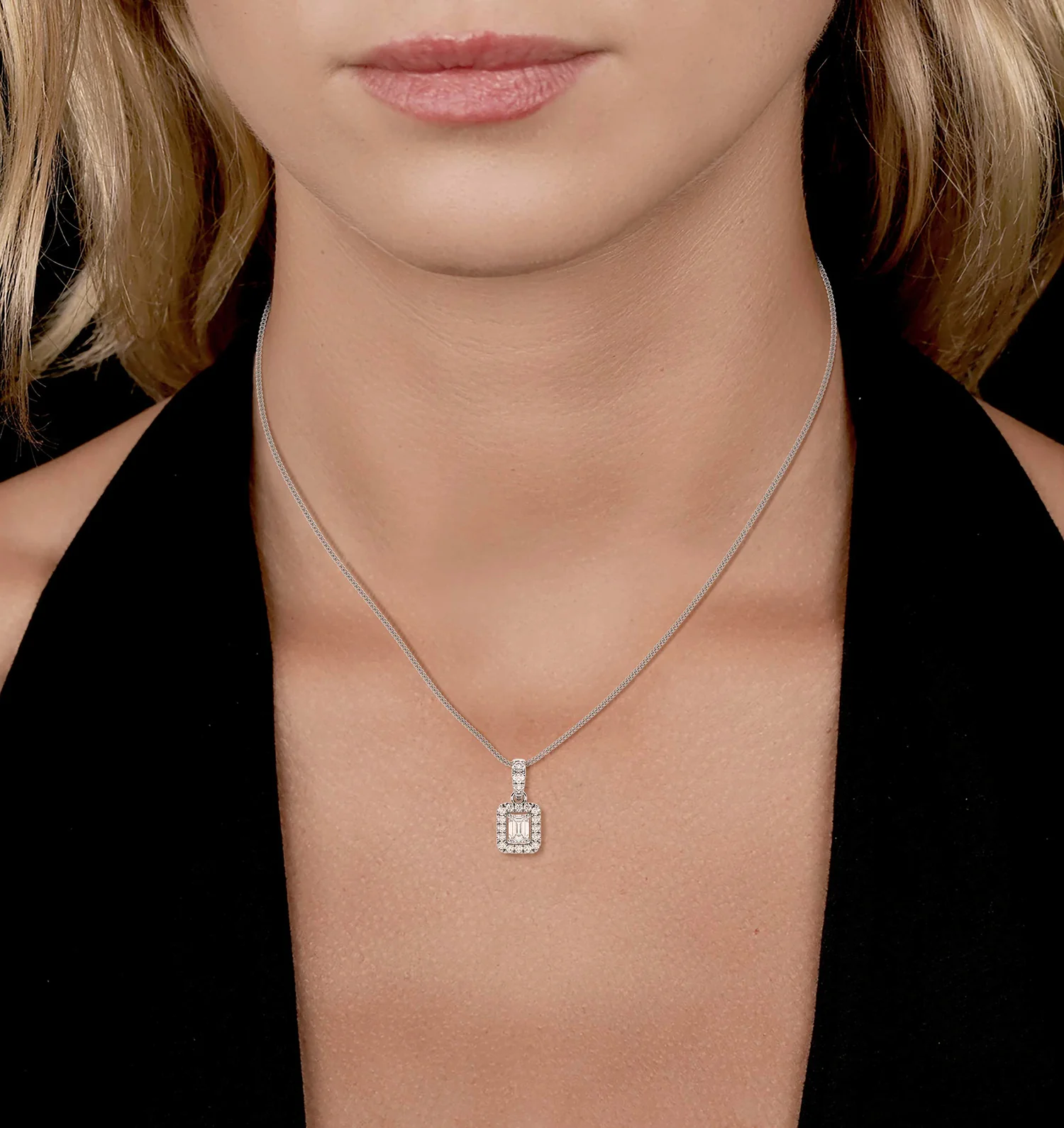Annabelle Lab Diamond 0.70ct Pendant Necklace in 18K White Gold F/VS1 - Image 2