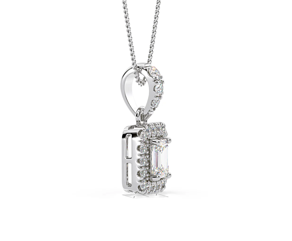 Annabelle Lab Diamond 0.70ct Pendant Necklace in 18K White Gold F/VS1 - Image 73