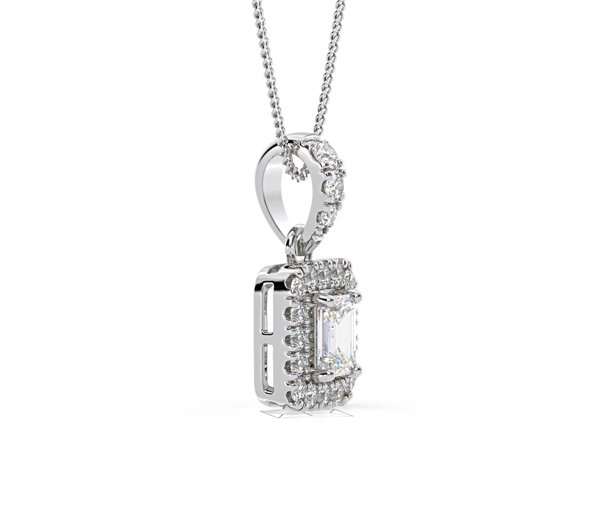Annabelle Lab Diamond 0.70ct Pendant Necklace in 18K White Gold F/VS1 - Image 74
