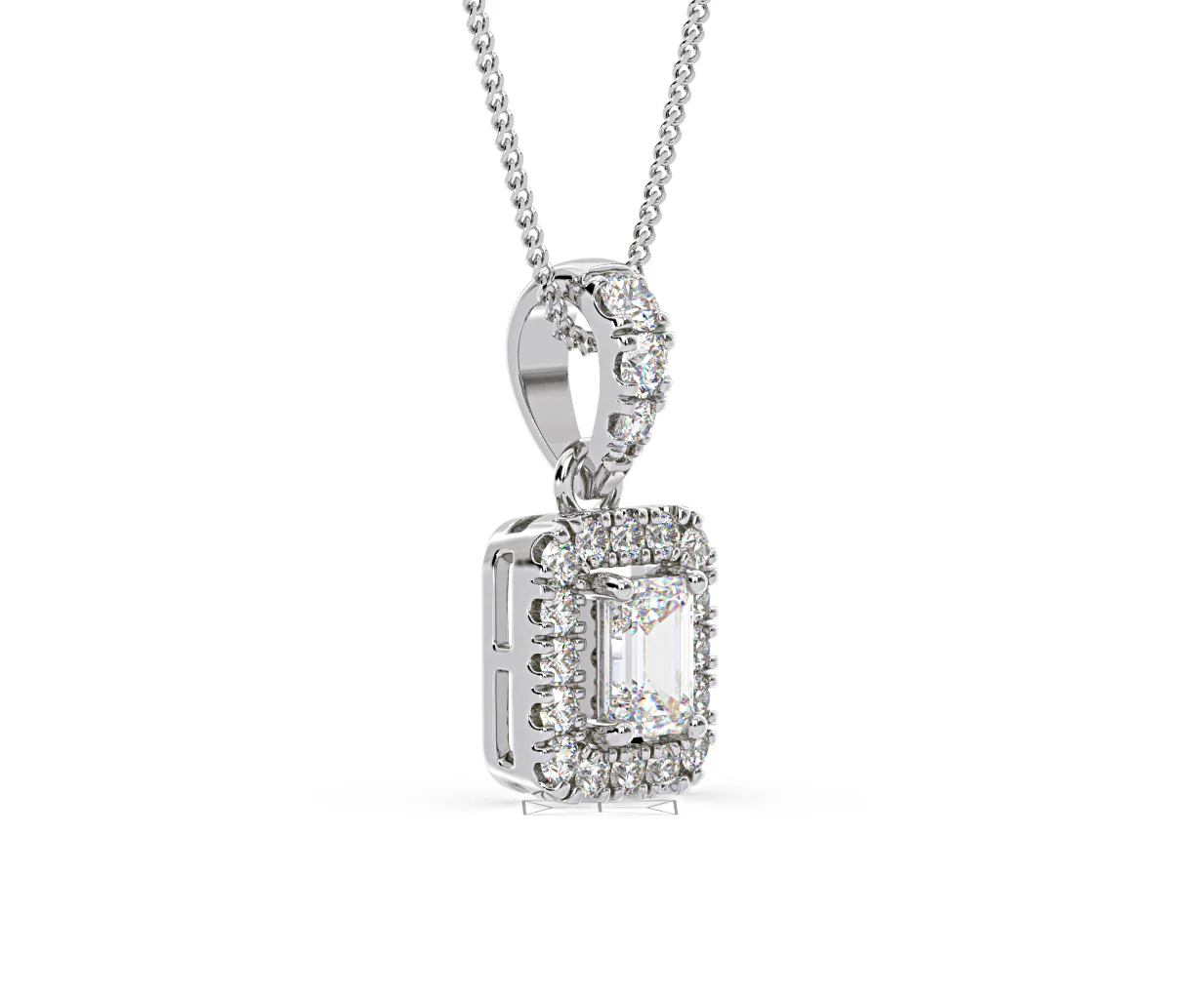 Annabelle Lab Diamond 0.70ct Pendant Necklace in 18K White Gold F/VS1 - Image 77