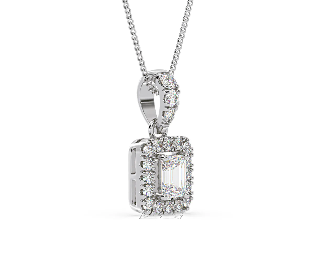 Annabelle Lab Diamond 0.70ct Pendant Necklace in 18K White Gold F/VS1 - Image 78