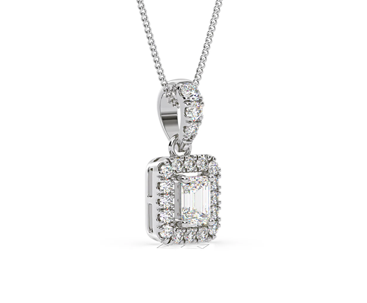 Annabelle Lab Diamond 0.70ct Pendant Necklace in 18K White Gold F/VS1 - Image 79