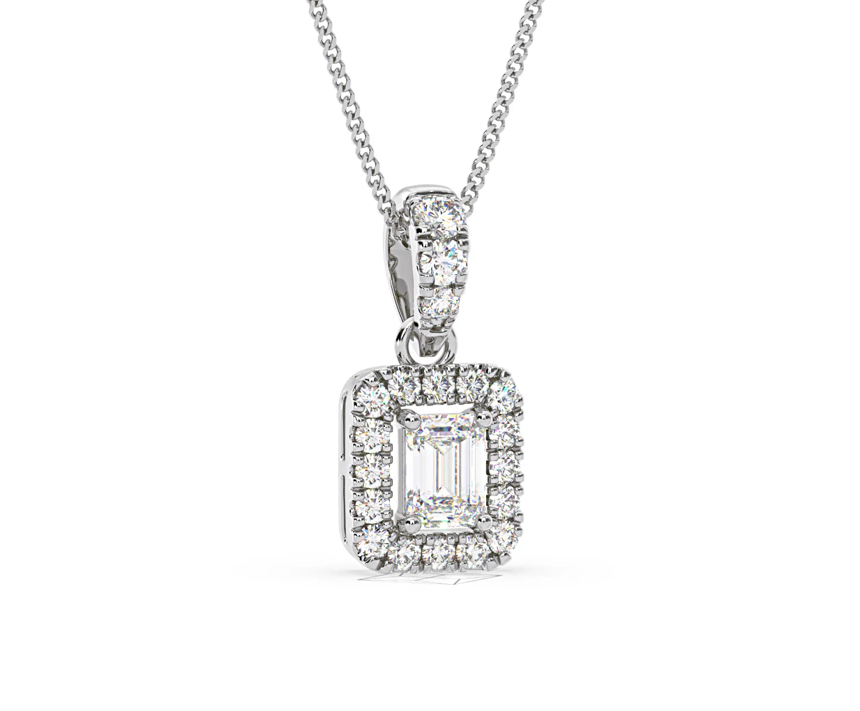 Annabelle Lab Diamond 0.70ct Pendant Necklace in 18K White Gold F/VS1 - Image 83