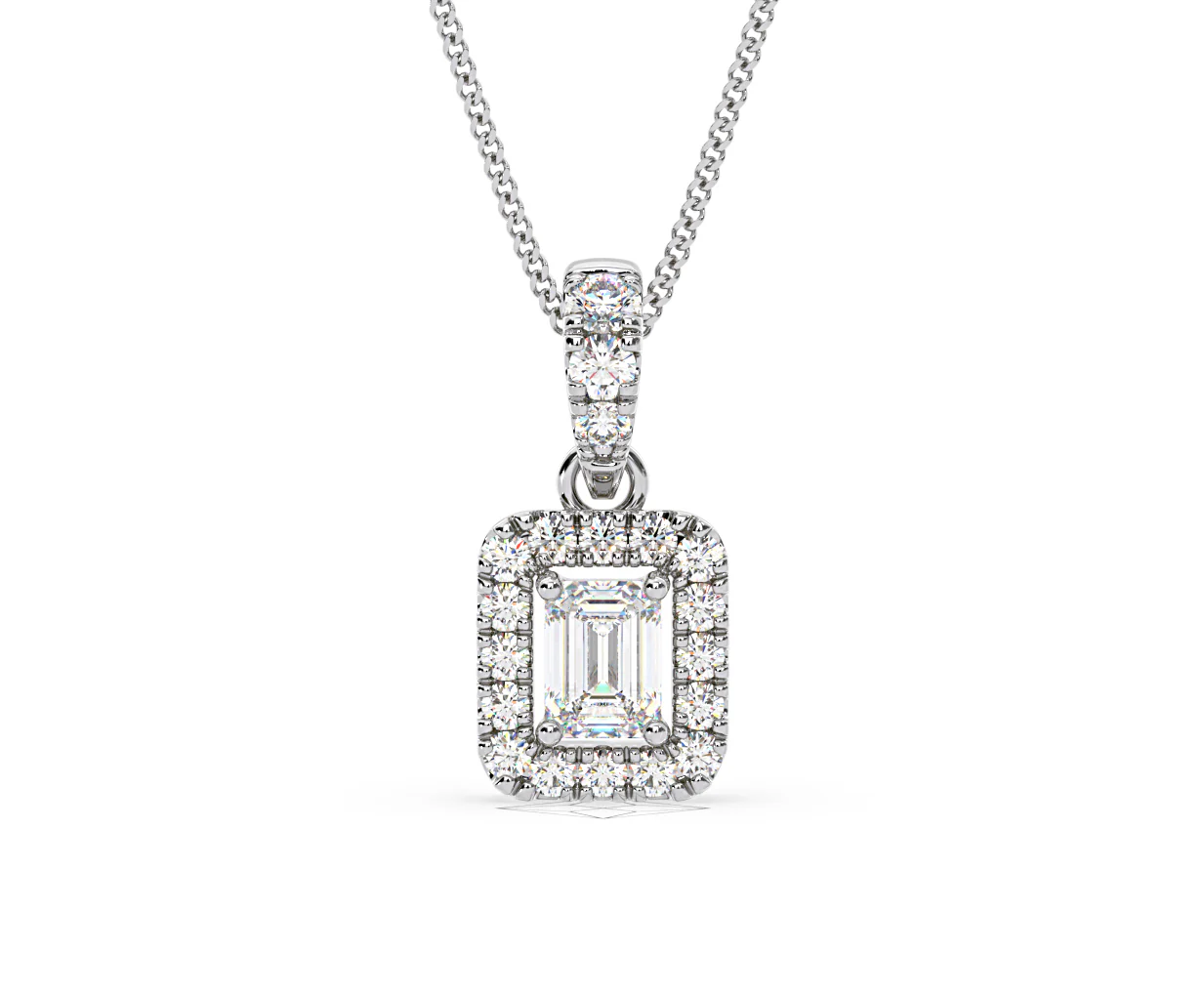 Annabelle Lab Diamond 0.70ct Pendant Necklace in 18K White Gold F/VS1 - Image 87