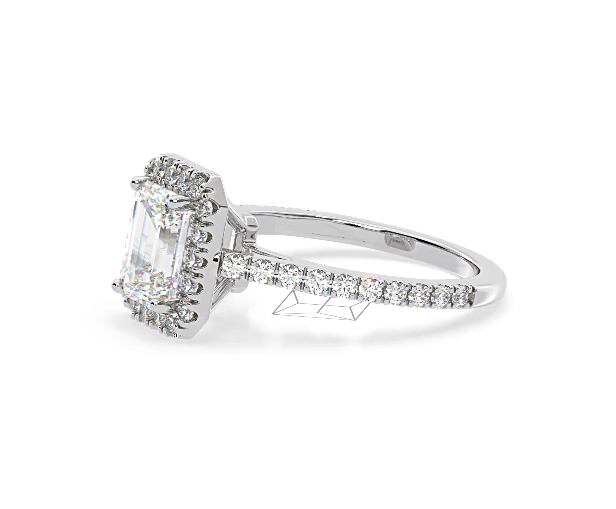 Annabelle Lab Diamond Halo Engagement Ring 18K White Gold 1.65ct F/VS1 - Image 100