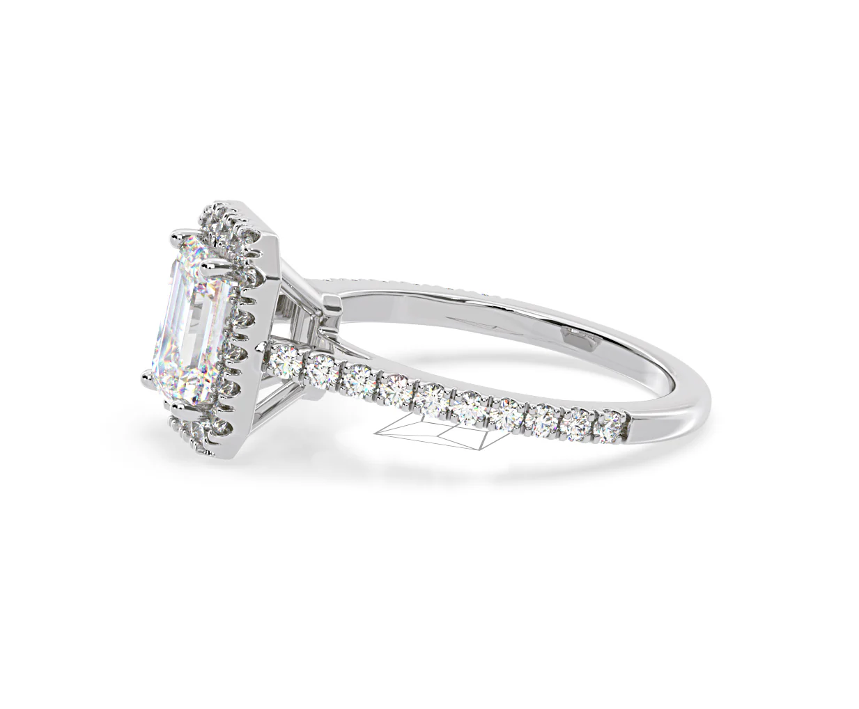 Annabelle Lab Diamond Halo Engagement Ring 18K White Gold 1.65ct F/VS1 - Image 103