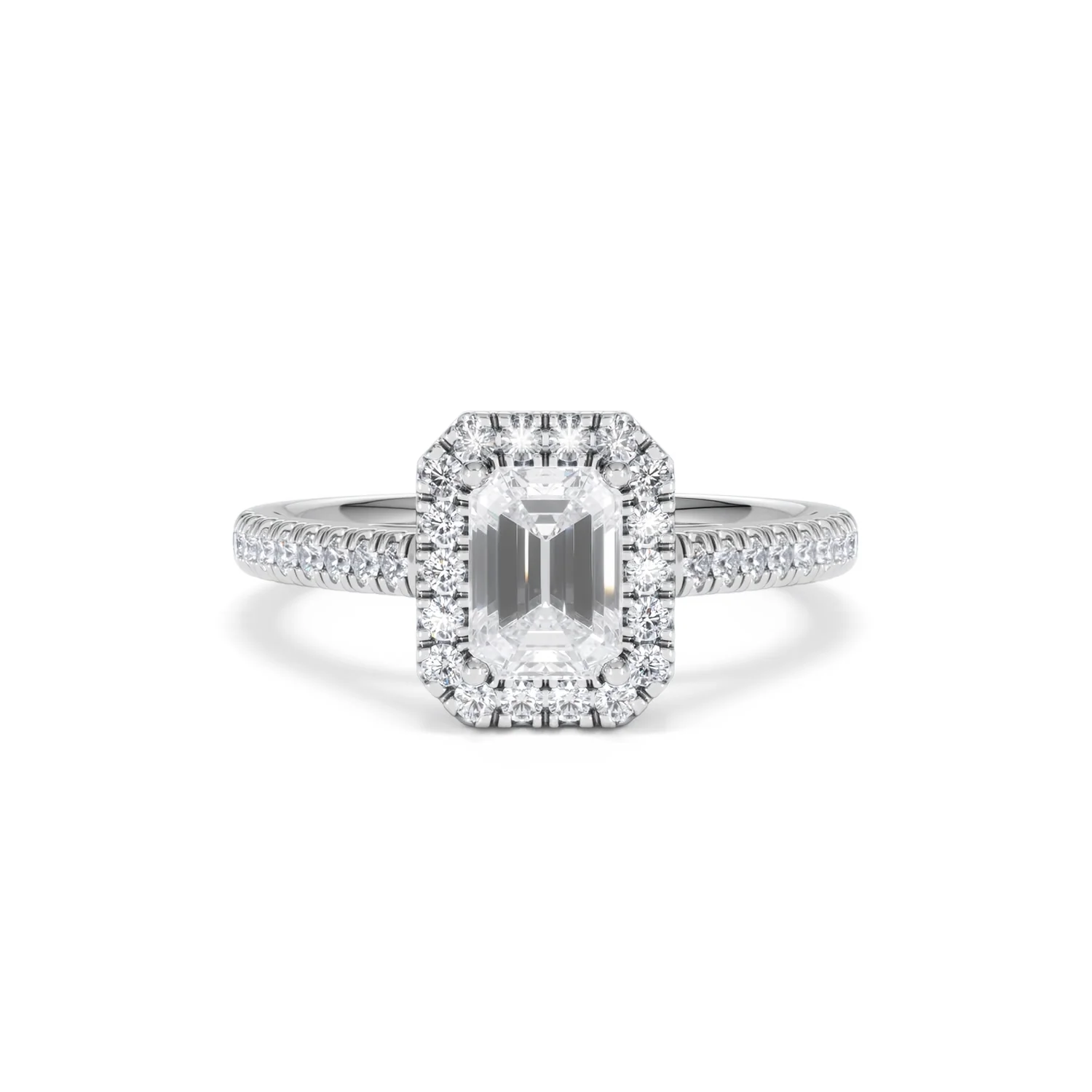 Annabelle Lab Diamond Halo Engagement Ring 18K White Gold 1.65ct F/VS1 - Image 11