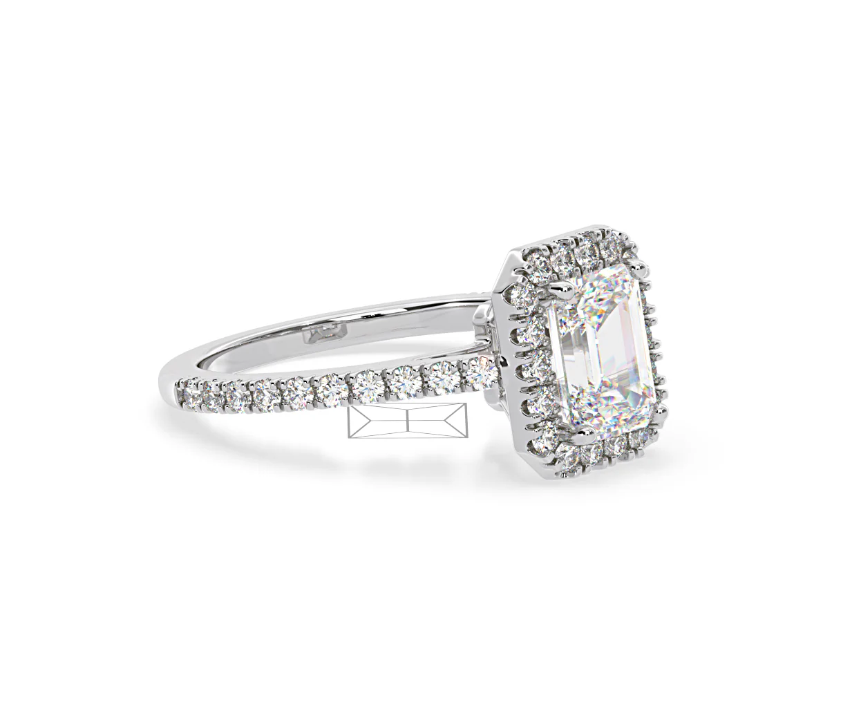 Annabelle Lab Diamond Halo Engagement Ring 18K White Gold 1.65ct F/VS1 - Image 156