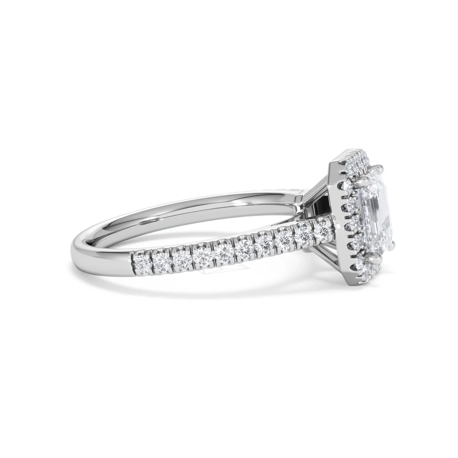 Annabelle Lab Diamond Halo Engagement Ring 18K White Gold 1.65ct F/VS1 - Image 27