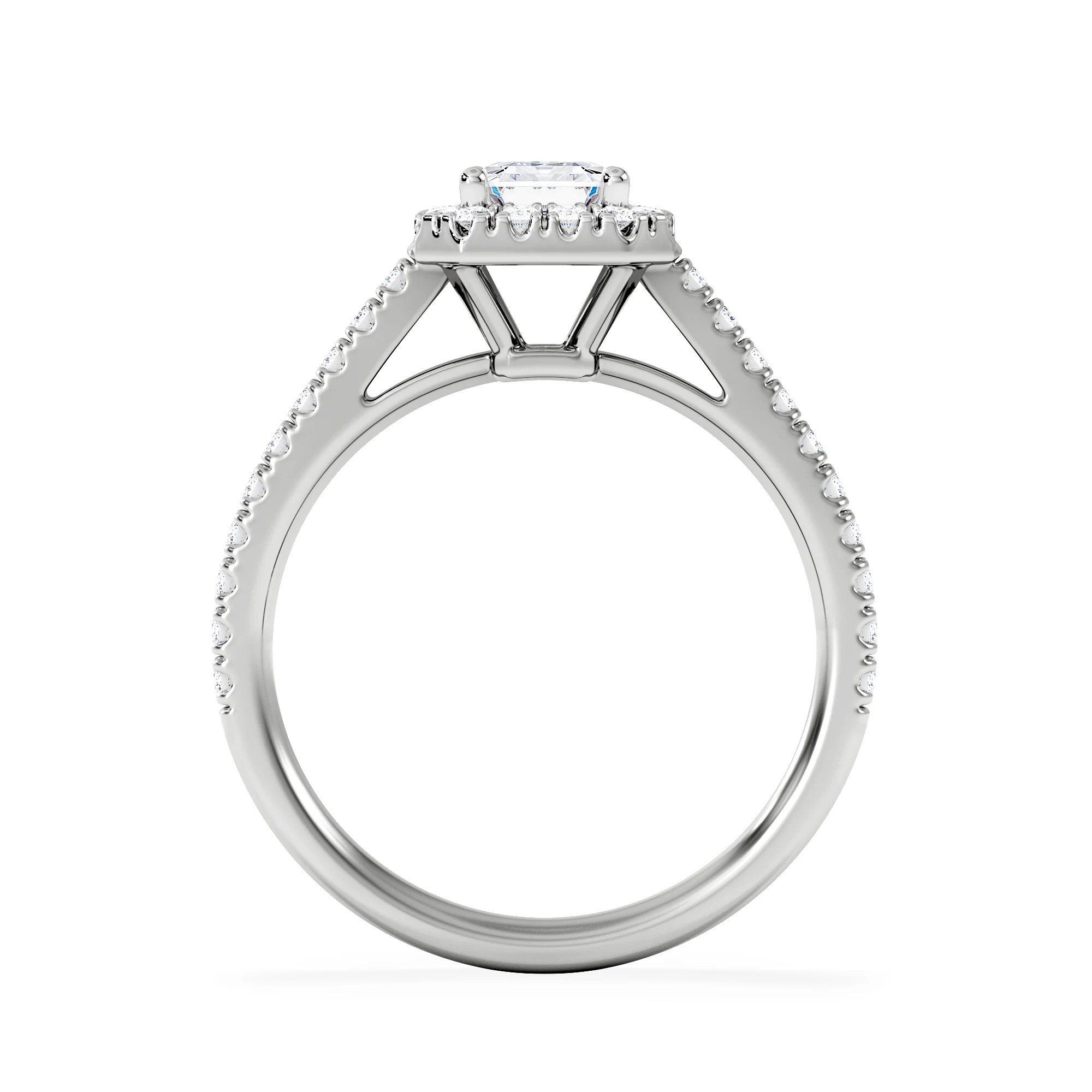 Annabelle Lab Diamond Halo Engagement Ring 18K White Gold 1.65ct F/VS1 - Image 3