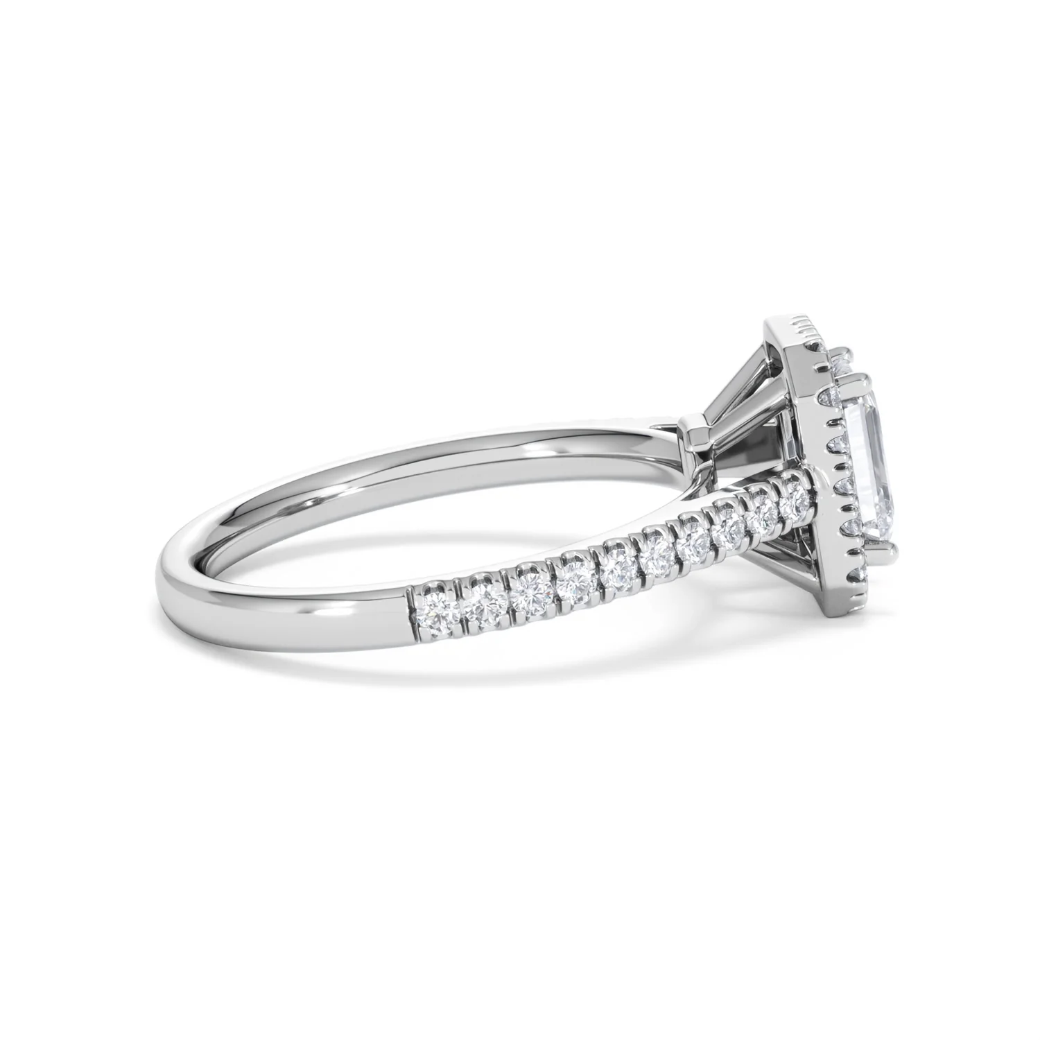 Annabelle Lab Diamond Halo Engagement Ring 18K White Gold 1.65ct F/VS1 - Image 32