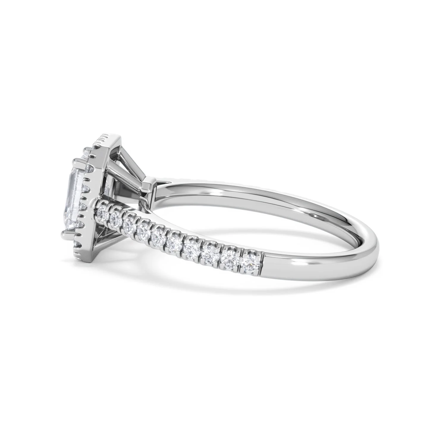 Annabelle Lab Diamond Halo Engagement Ring 18K White Gold 1.65ct F/VS1 - Image 69
