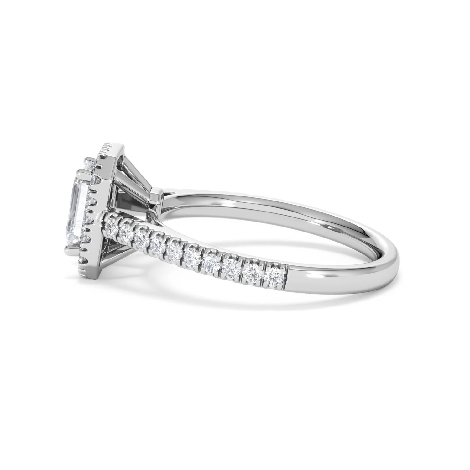 Annabelle Lab Diamond Halo Engagement Ring 18K White Gold 1.65ct F/VS1 - Image 70