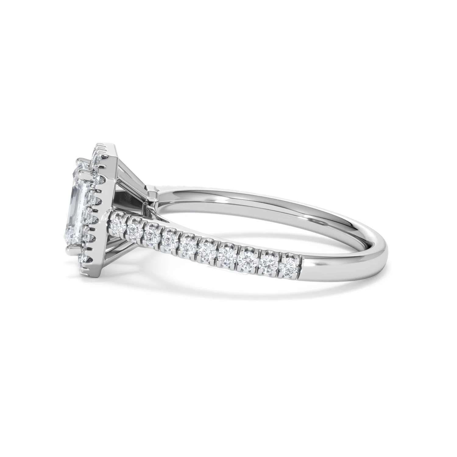 Annabelle Lab Diamond Halo Engagement Ring 18K White Gold 1.65ct F/VS1 - Image 72
