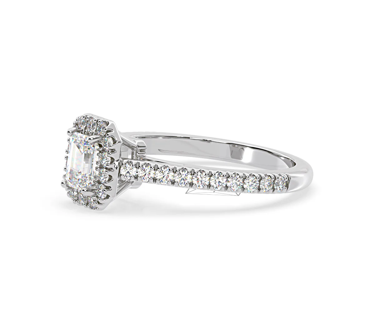 Annabelle Lab Diamond Halo Engagement Ring 18K White Gold 1ct F/VS1 - Image 100