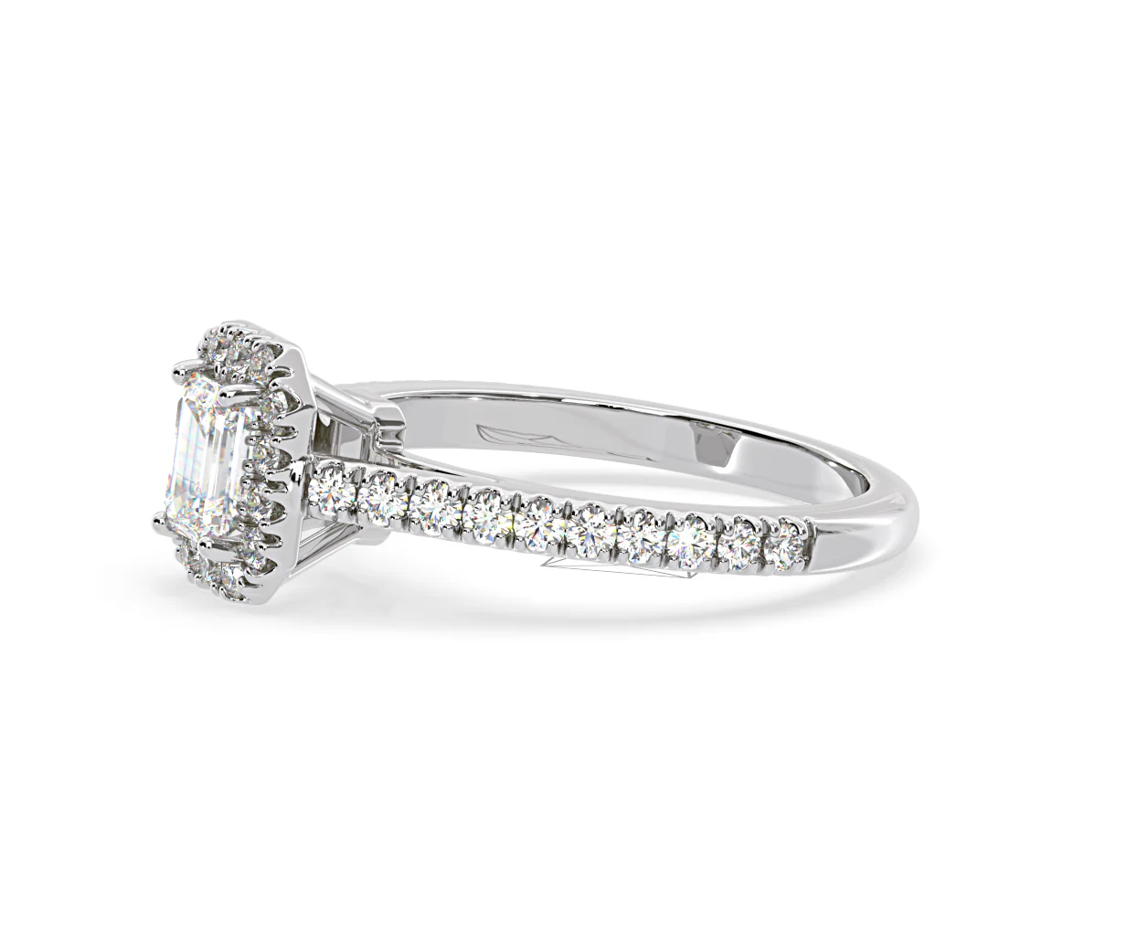Annabelle Lab Diamond Halo Engagement Ring 18K White Gold 1ct F/VS1 - Image 102