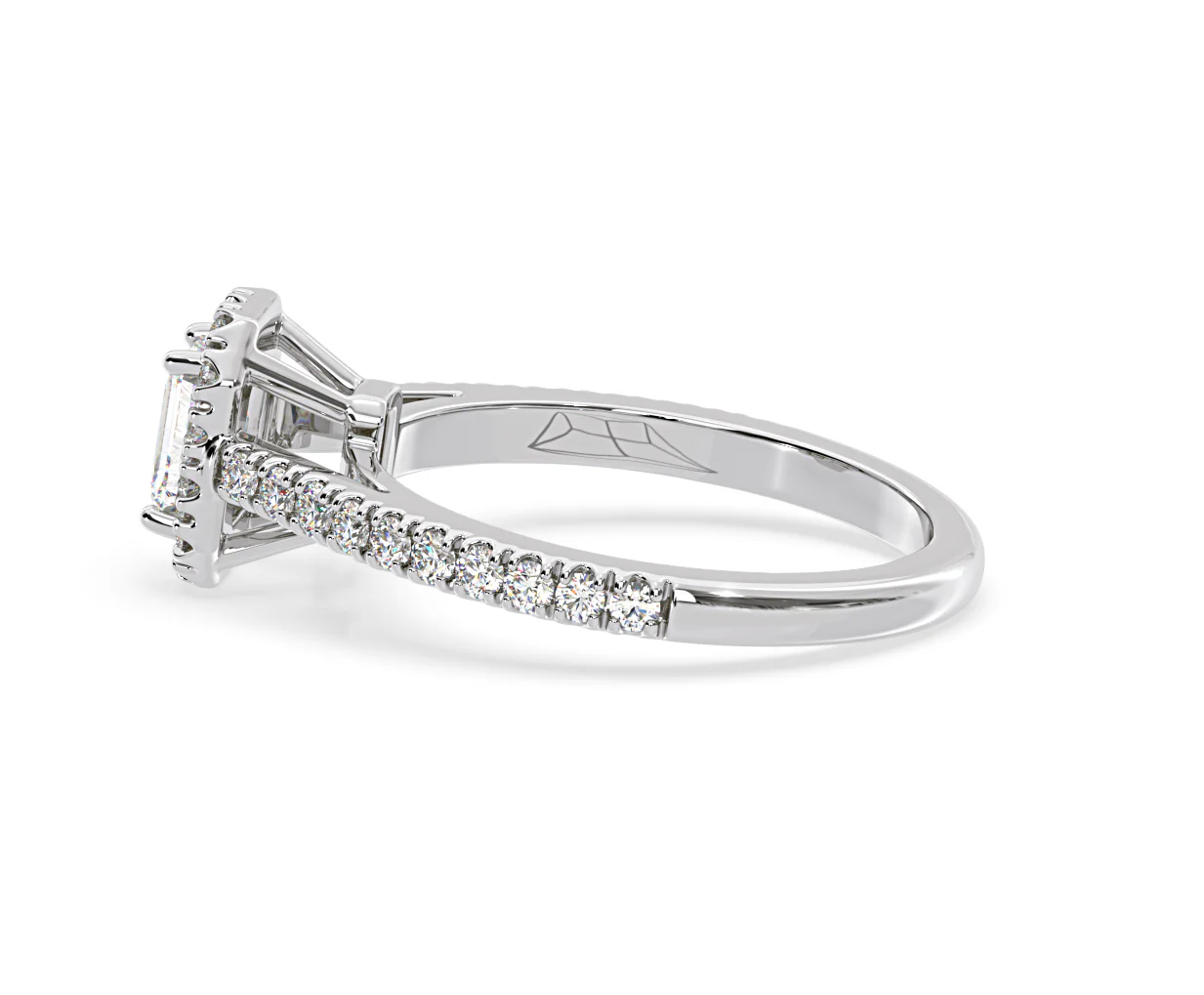 Annabelle Lab Diamond Halo Engagement Ring 18K White Gold 1ct F/VS1 - Image 110