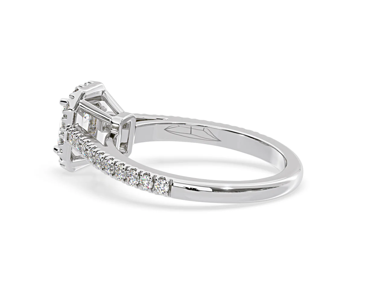 Annabelle Lab Diamond Halo Engagement Ring 18K White Gold 1ct F/VS1 - Image 114
