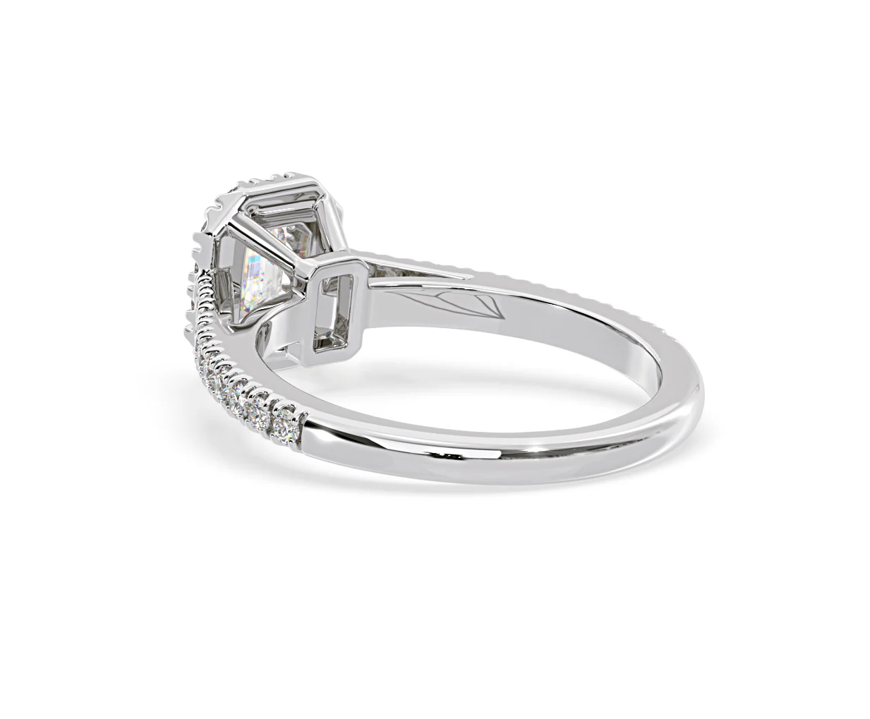 Annabelle Lab Diamond Halo Engagement Ring 18K White Gold 1ct F/VS1 - Image 119