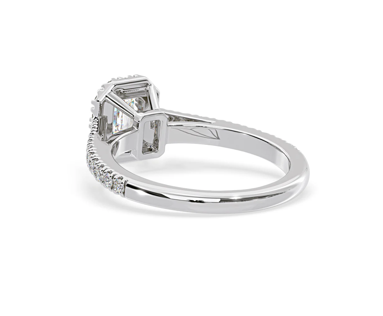 Annabelle Lab Diamond Halo Engagement Ring 18K White Gold 1ct F/VS1 - Image 120