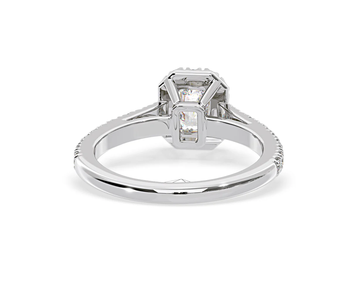 Annabelle Lab Diamond Halo Engagement Ring 18K White Gold 1ct F/VS1 - Image 129