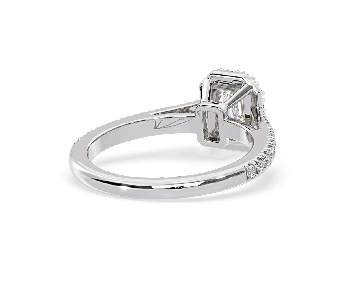 Annabelle Lab Diamond Halo Engagement Ring 18K White Gold 1ct F/VS1 - Image 134