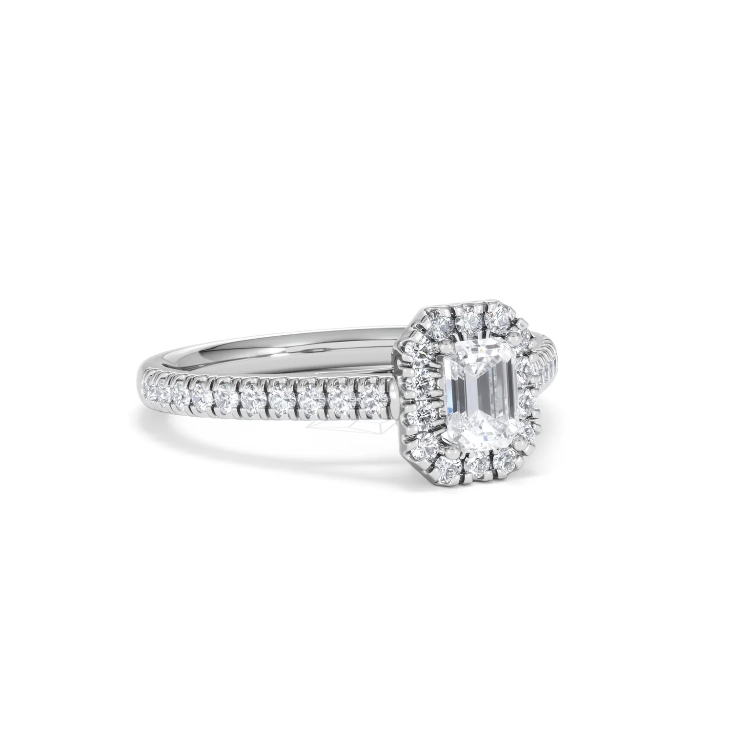 Annabelle Lab Diamond Halo Engagement Ring 18K White Gold 1ct F/VS1 - Image 14