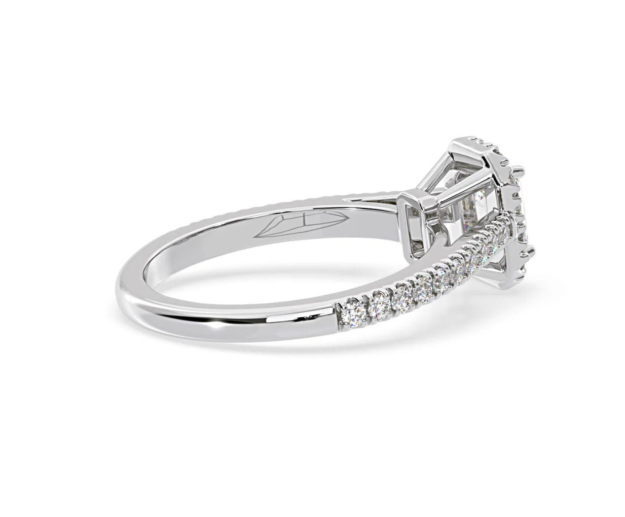 Annabelle Lab Diamond Halo Engagement Ring 18K White Gold 1ct F/VS1 - Image 141