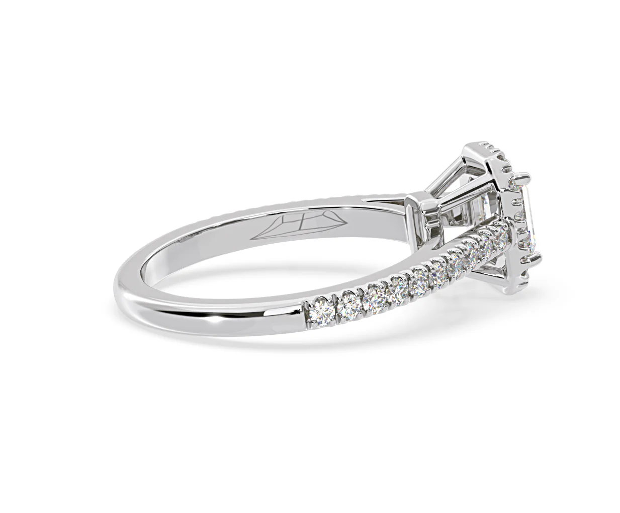 Annabelle Lab Diamond Halo Engagement Ring 18K White Gold 1ct F/VS1 - Image 143