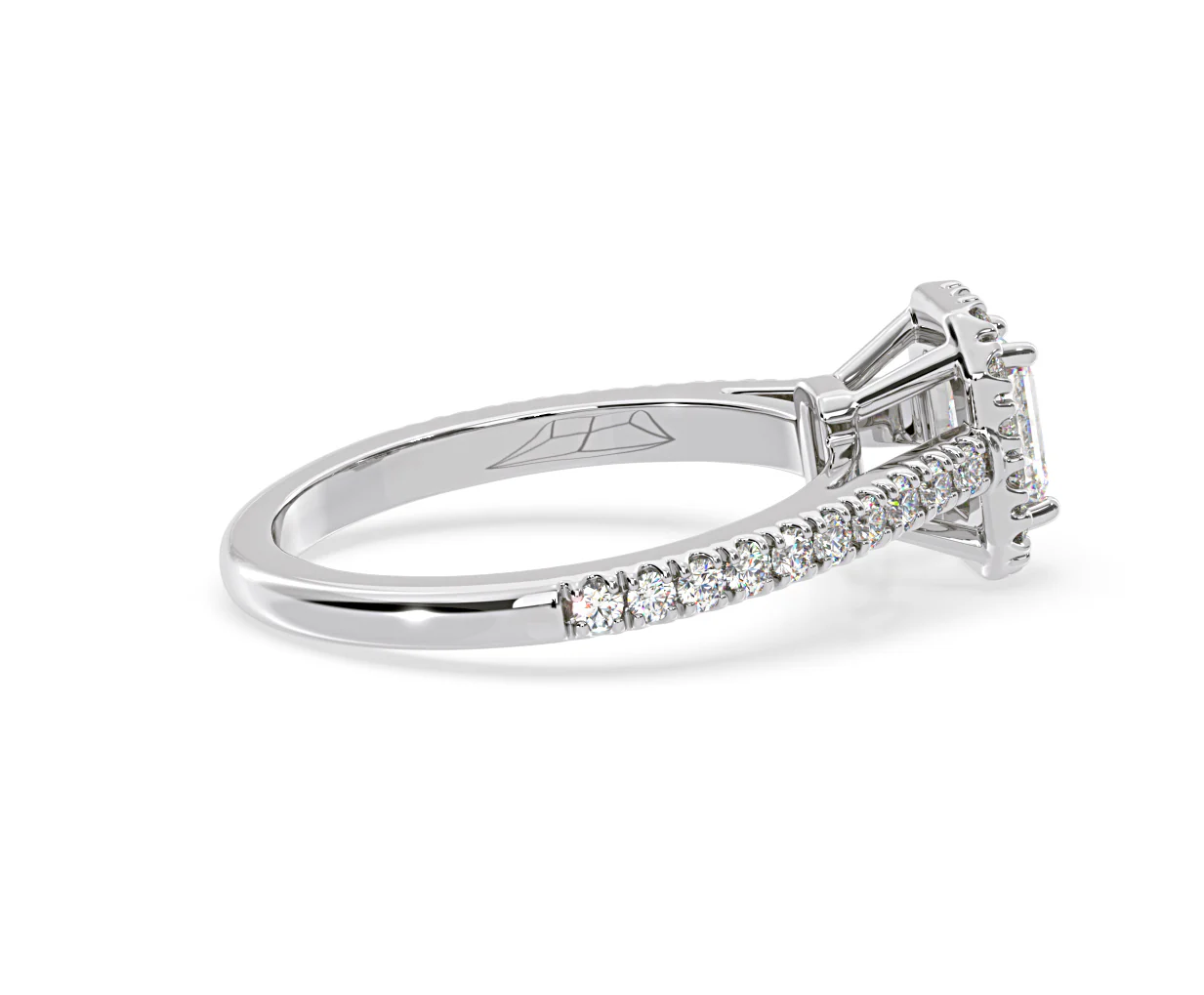 Annabelle Lab Diamond Halo Engagement Ring 18K White Gold 1ct F/VS1 - Image 144