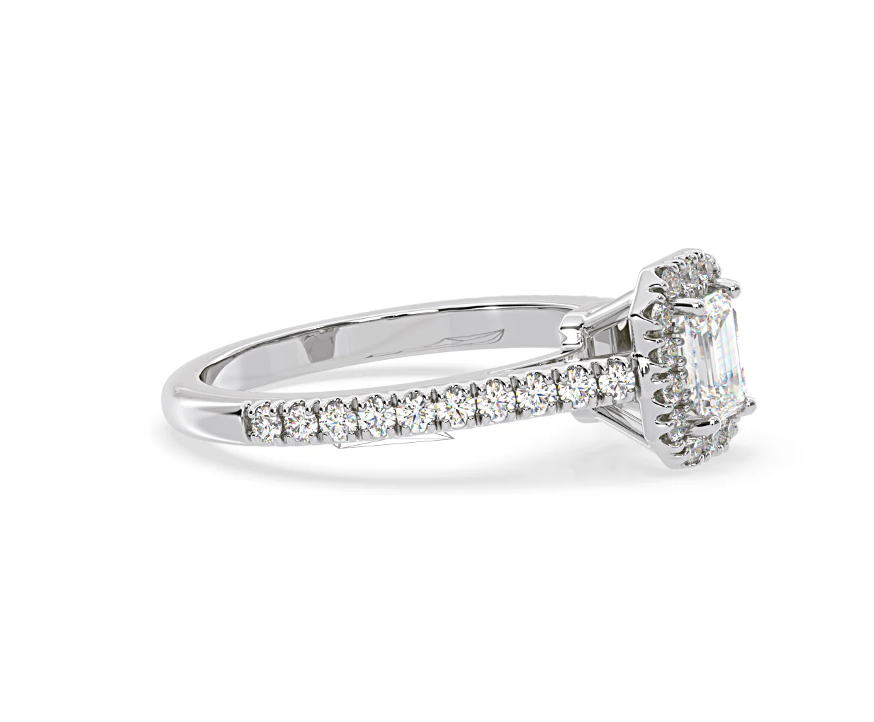 Annabelle Lab Diamond Halo Engagement Ring 18K White Gold 1ct F/VS1 - Image 153