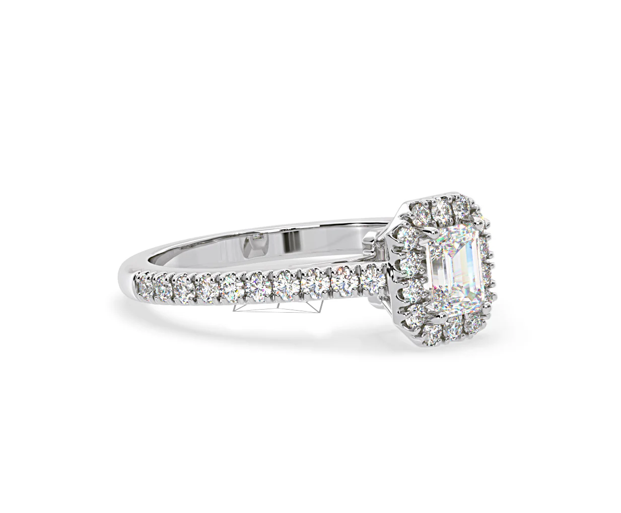 Annabelle Lab Diamond Halo Engagement Ring 18K White Gold 1ct F/VS1 - Image 158