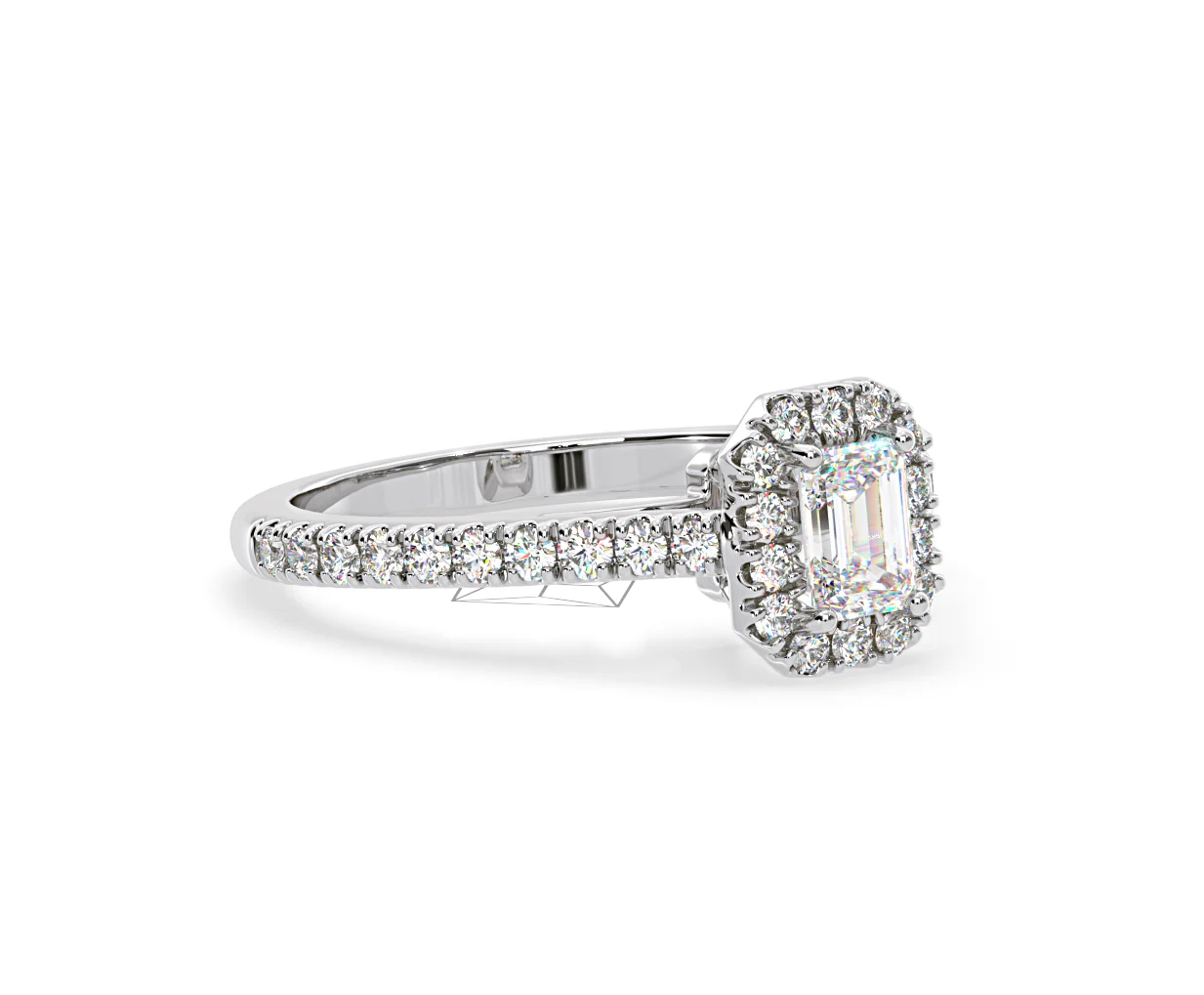 Annabelle Lab Diamond Halo Engagement Ring 18K White Gold 1ct F/VS1 - Image 159