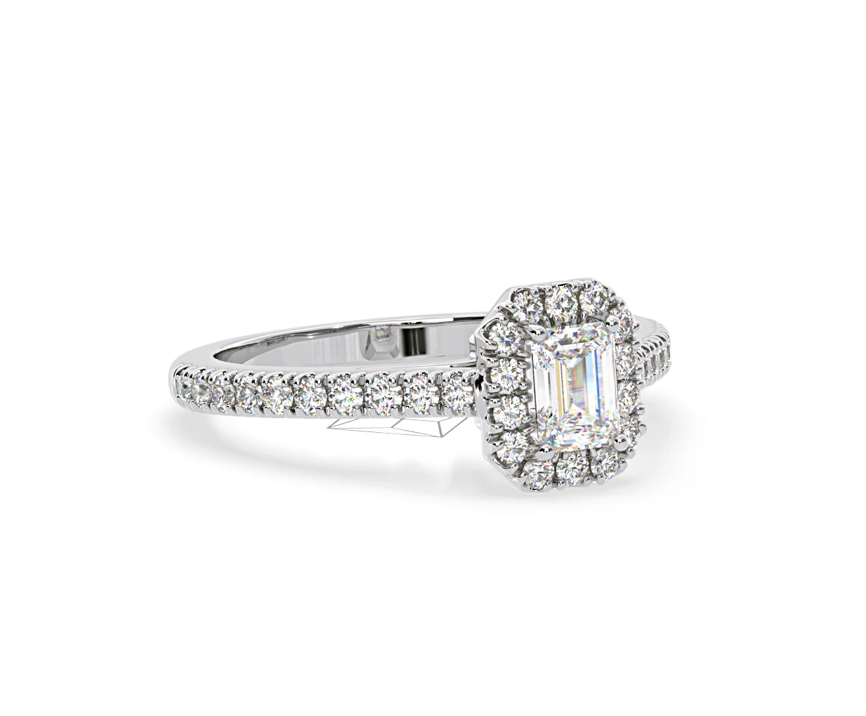 Annabelle Lab Diamond Halo Engagement Ring 18K White Gold 1ct F/VS1 - Image 161
