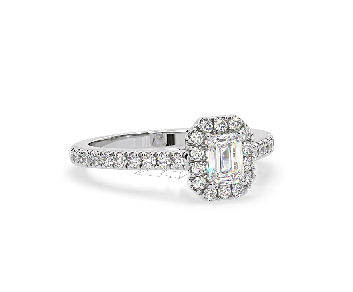 Annabelle Lab Diamond Halo Engagement Ring 18K White Gold 1ct F/VS1 - Image 162