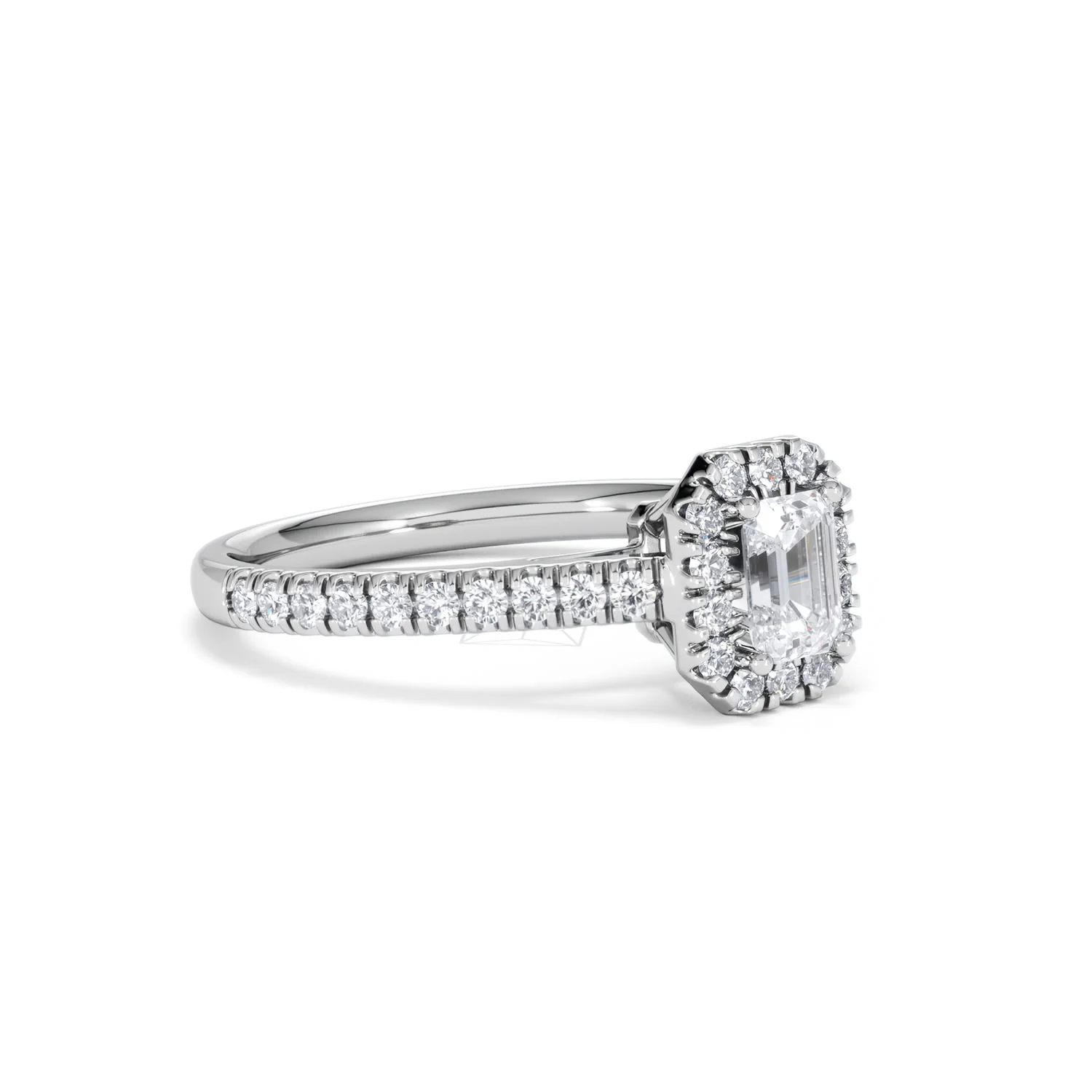 Annabelle Lab Diamond Halo Engagement Ring 18K White Gold 1ct F/VS1 - Image 17