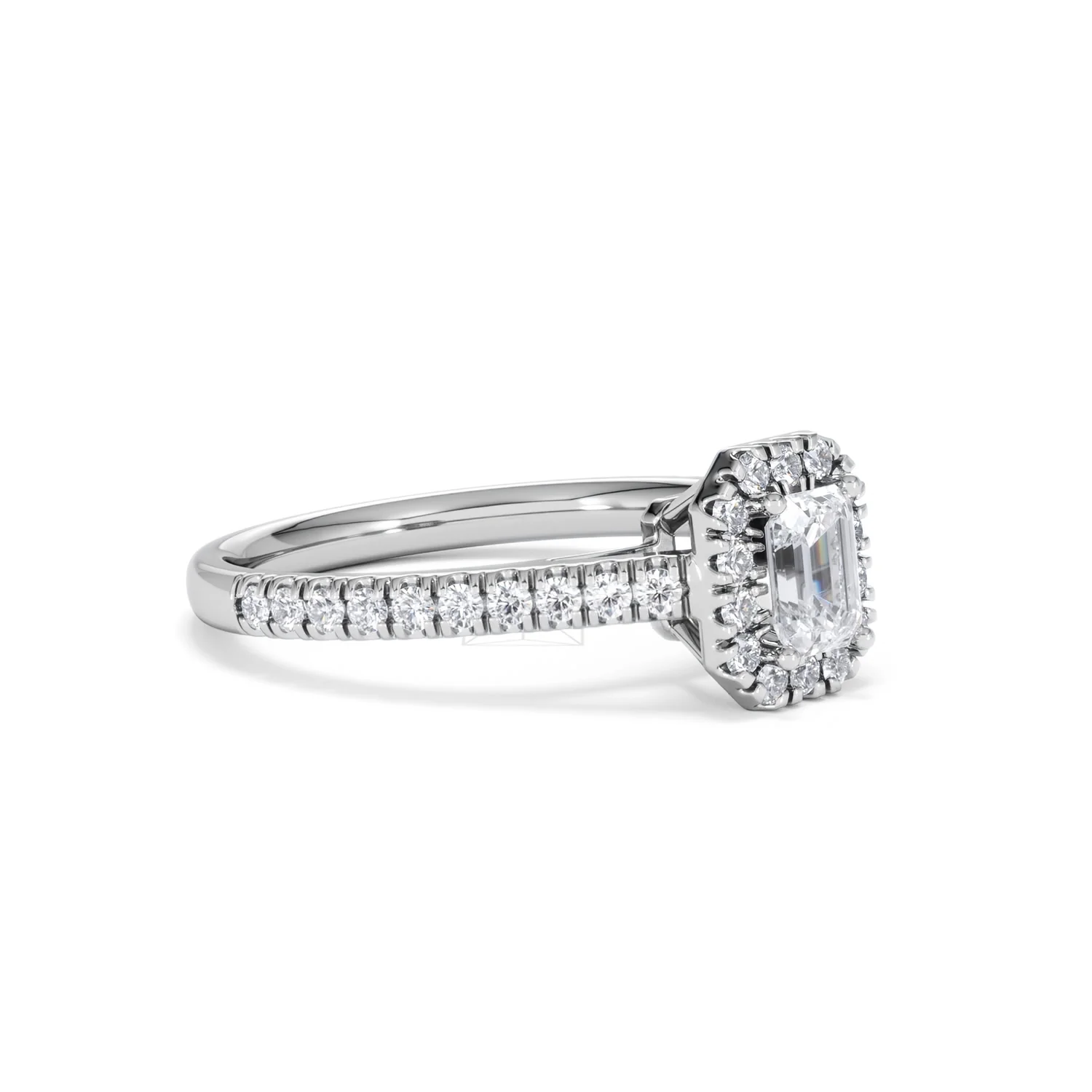 Annabelle Lab Diamond Halo Engagement Ring 18K White Gold 1ct F/VS1 - Image 18