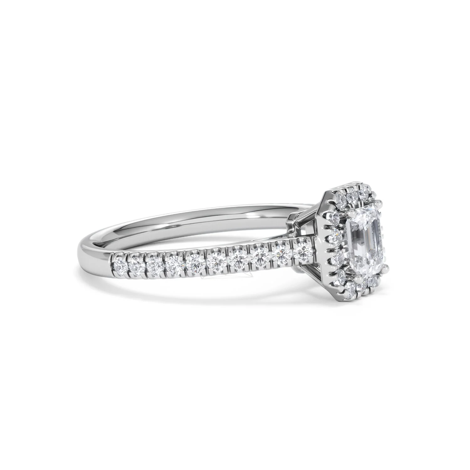 Annabelle Lab Diamond Halo Engagement Ring 18K White Gold 1ct F/VS1 - Image 20
