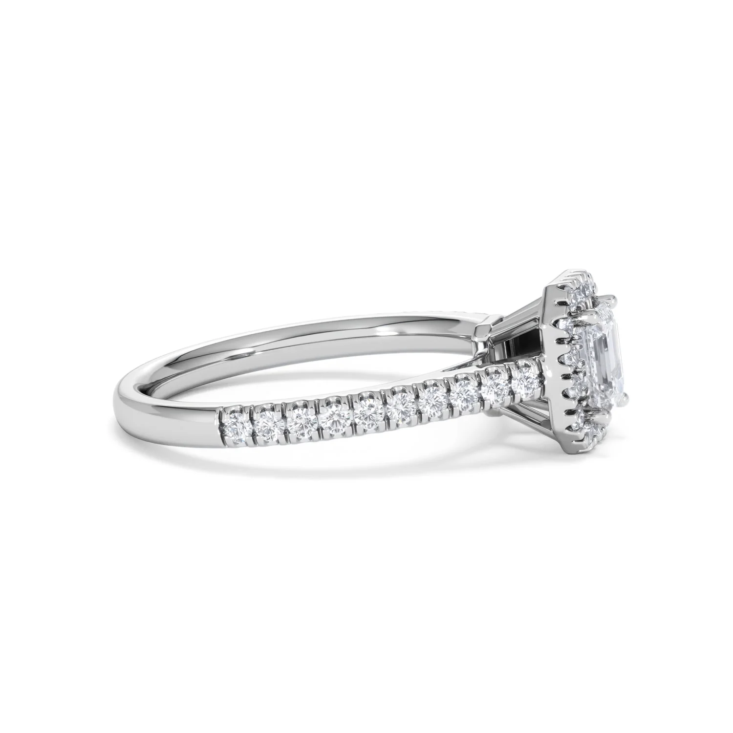 Annabelle Lab Diamond Halo Engagement Ring 18K White Gold 1ct F/VS1 - Image 24