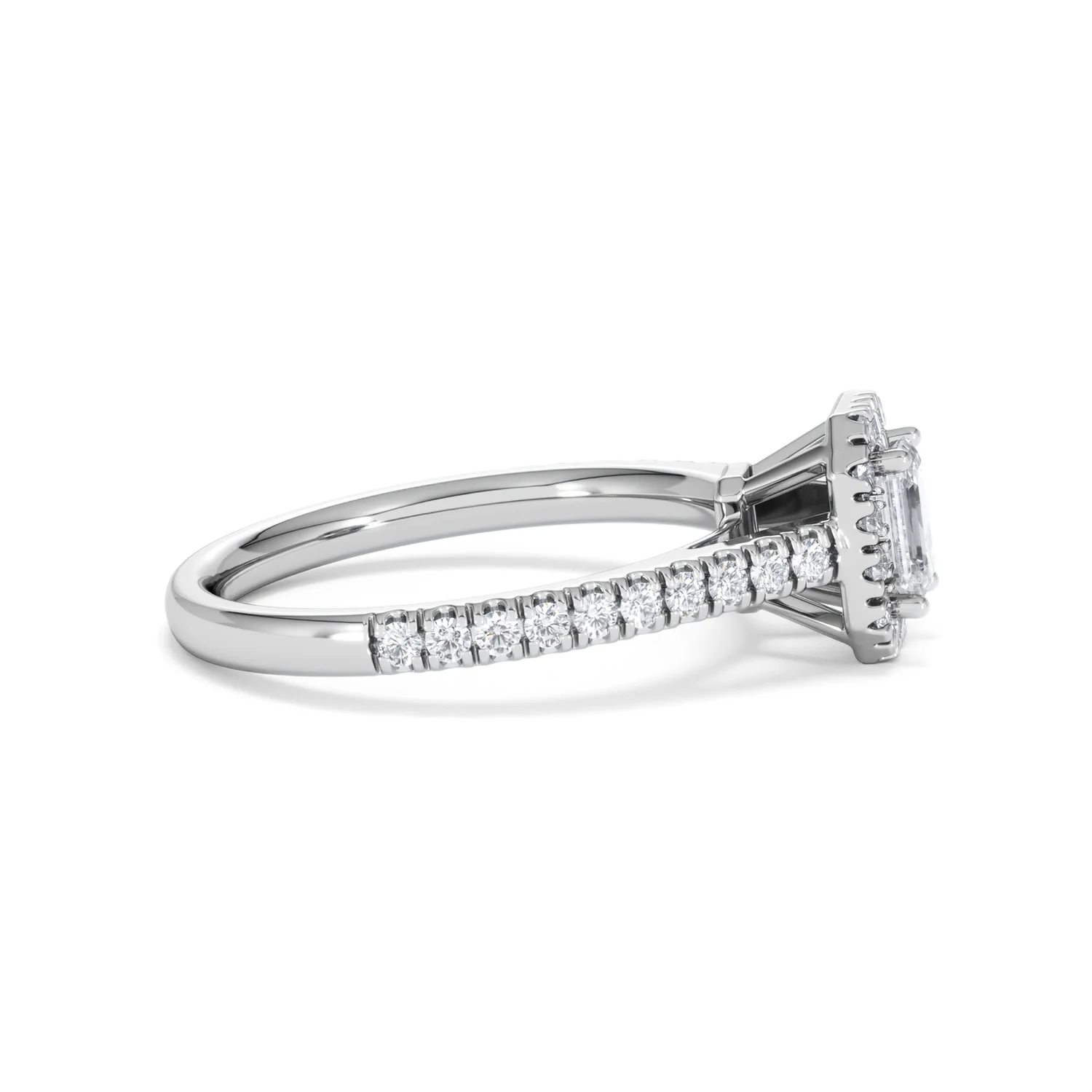 Annabelle Lab Diamond Halo Engagement Ring 18K White Gold 1ct F/VS1 - Image 26