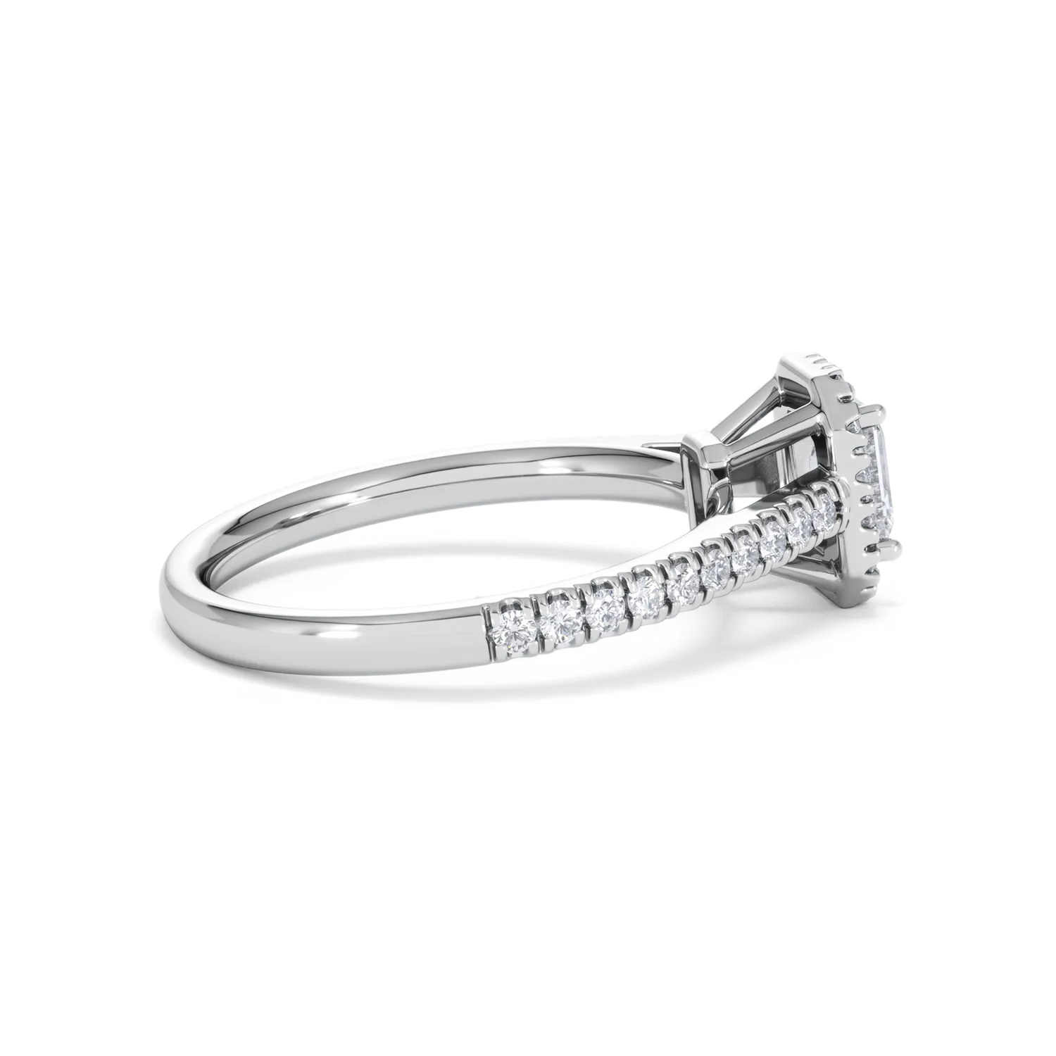 Annabelle Lab Diamond Halo Engagement Ring 18K White Gold 1ct F/VS1 - Image 31