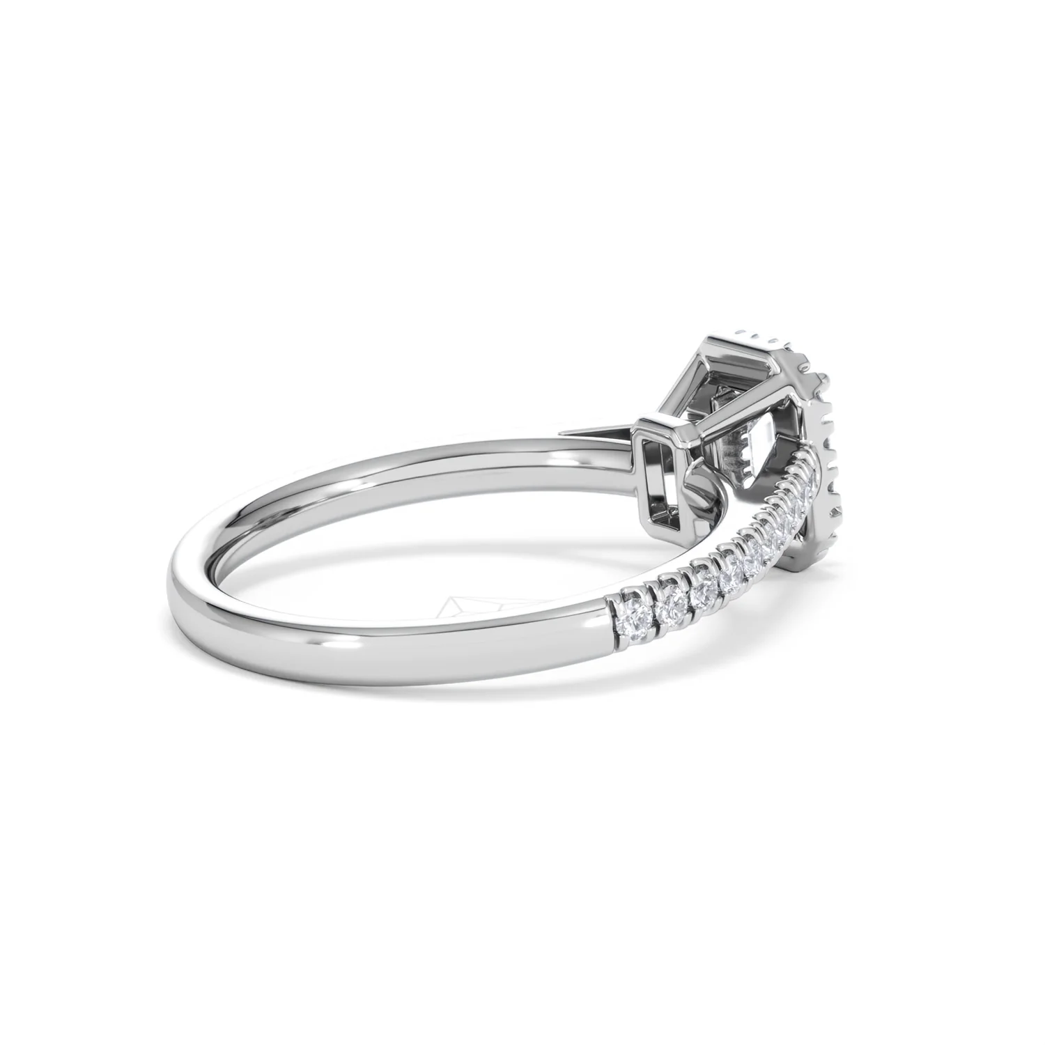 Annabelle Lab Diamond Halo Engagement Ring 18K White Gold 1ct F/VS1 - Image 36
