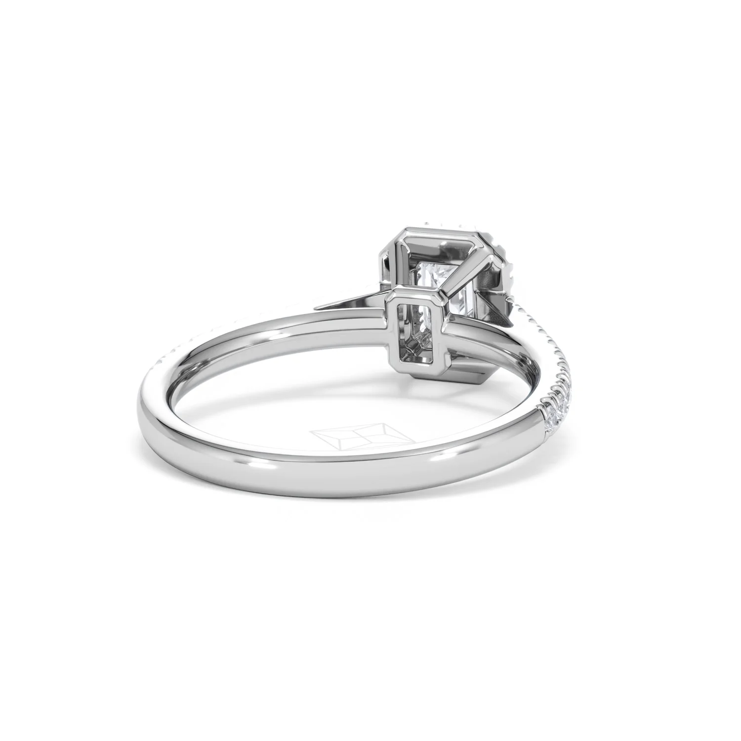 Annabelle Lab Diamond Halo Engagement Ring 18K White Gold 1ct F/VS1 - Image 43
