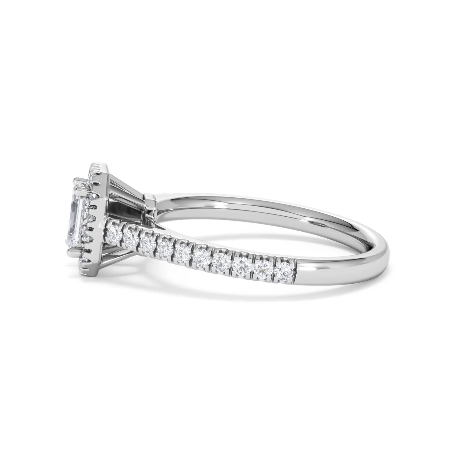 Annabelle Lab Diamond Halo Engagement Ring 18K White Gold 1ct F/VS1 - Image 69