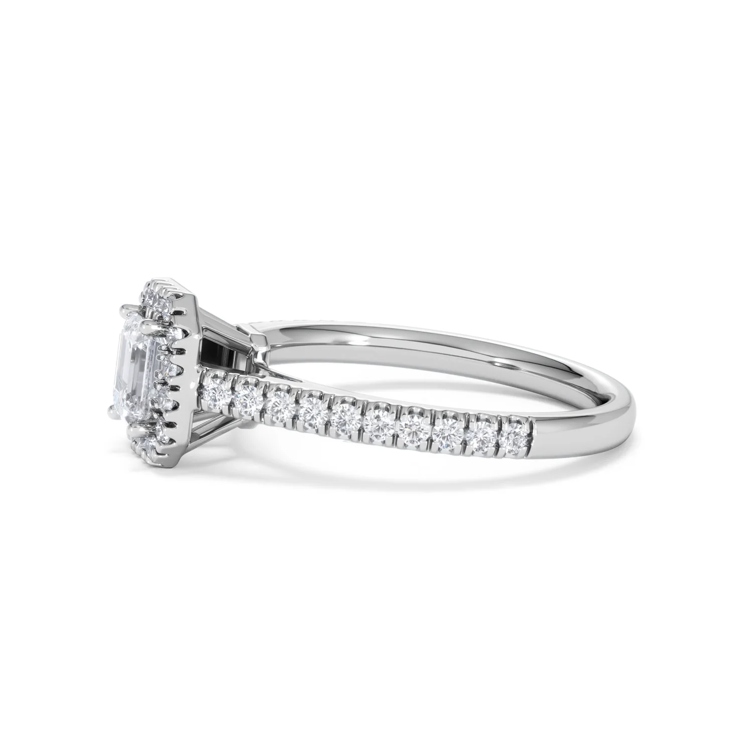Annabelle Lab Diamond Halo Engagement Ring 18K White Gold 1ct F/VS1 - Image 72