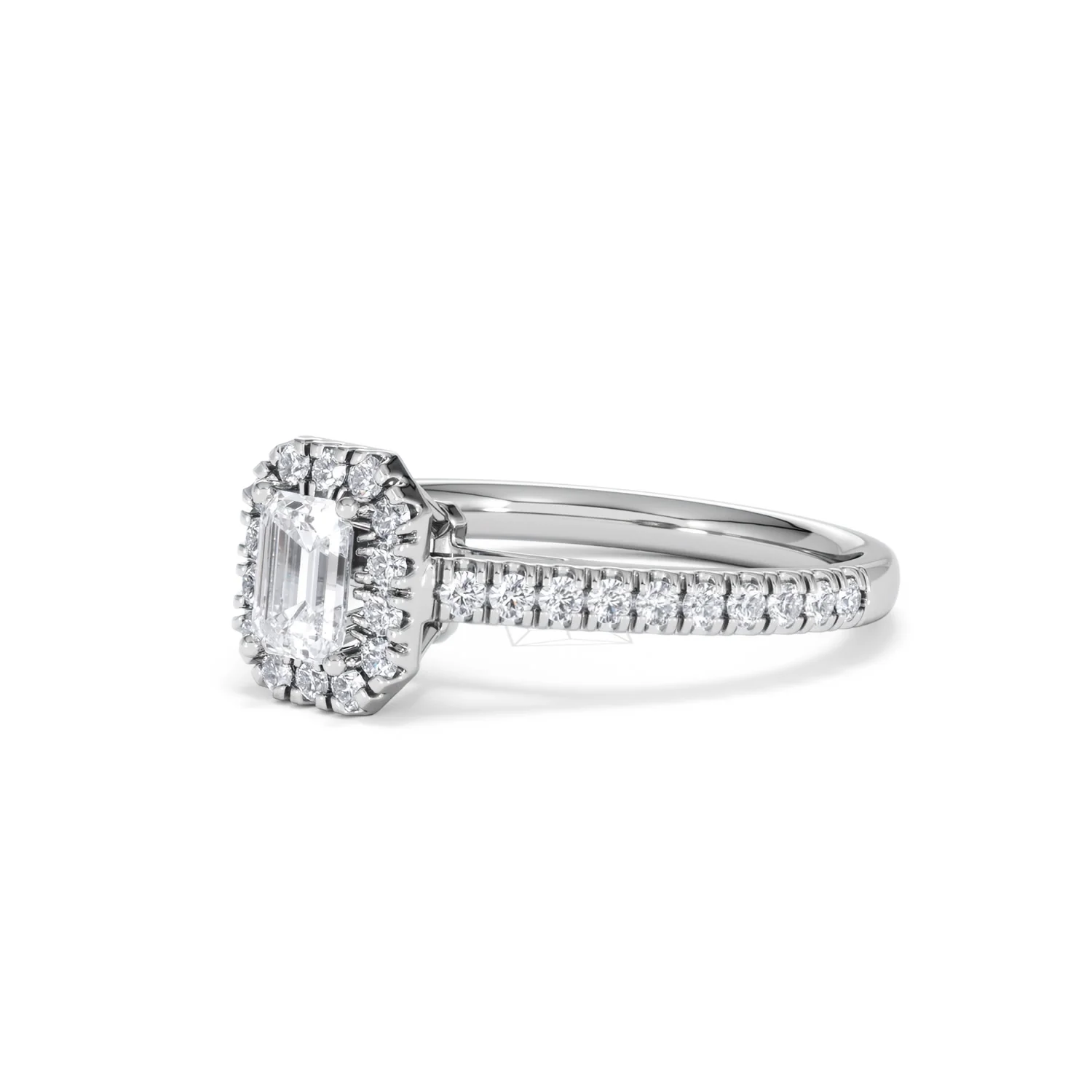 Annabelle Lab Diamond Halo Engagement Ring 18K White Gold 1ct F/VS1 - Image 79